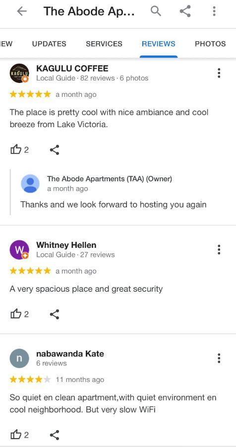 אנטבה The Abode Apartments Lake View & Breakfast Suite Near Beach מראה חיצוני תמונה